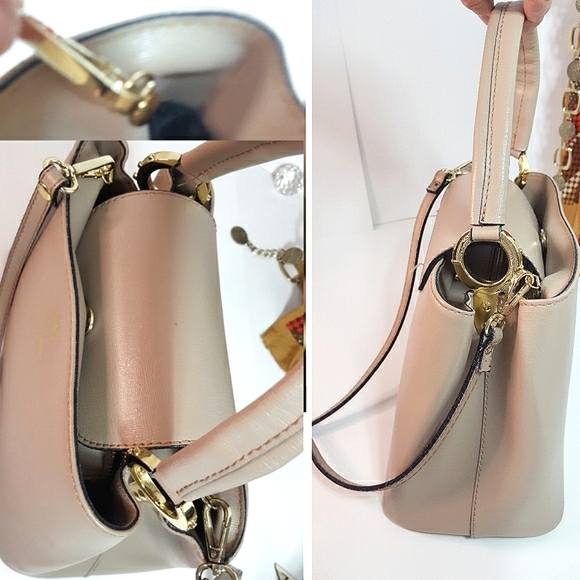 Vera Pelle Italy🌾Tan Leather With Flap Top|Handbag☆Shoulder Bag☆Crossbody - Picture 7 of 16